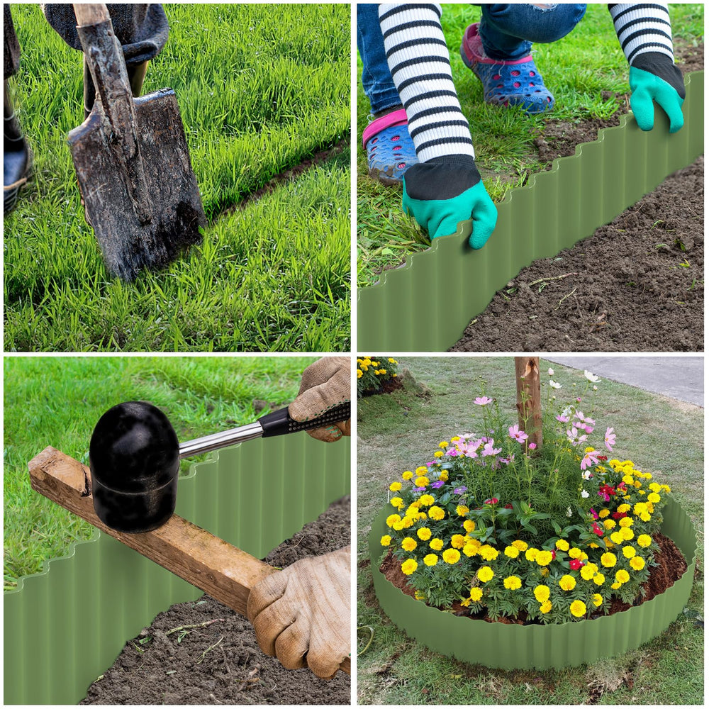 LAVEVE garden edging installed in a flower bed