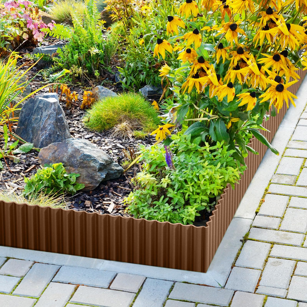 LAVEVE garden edging installed in a flower bed