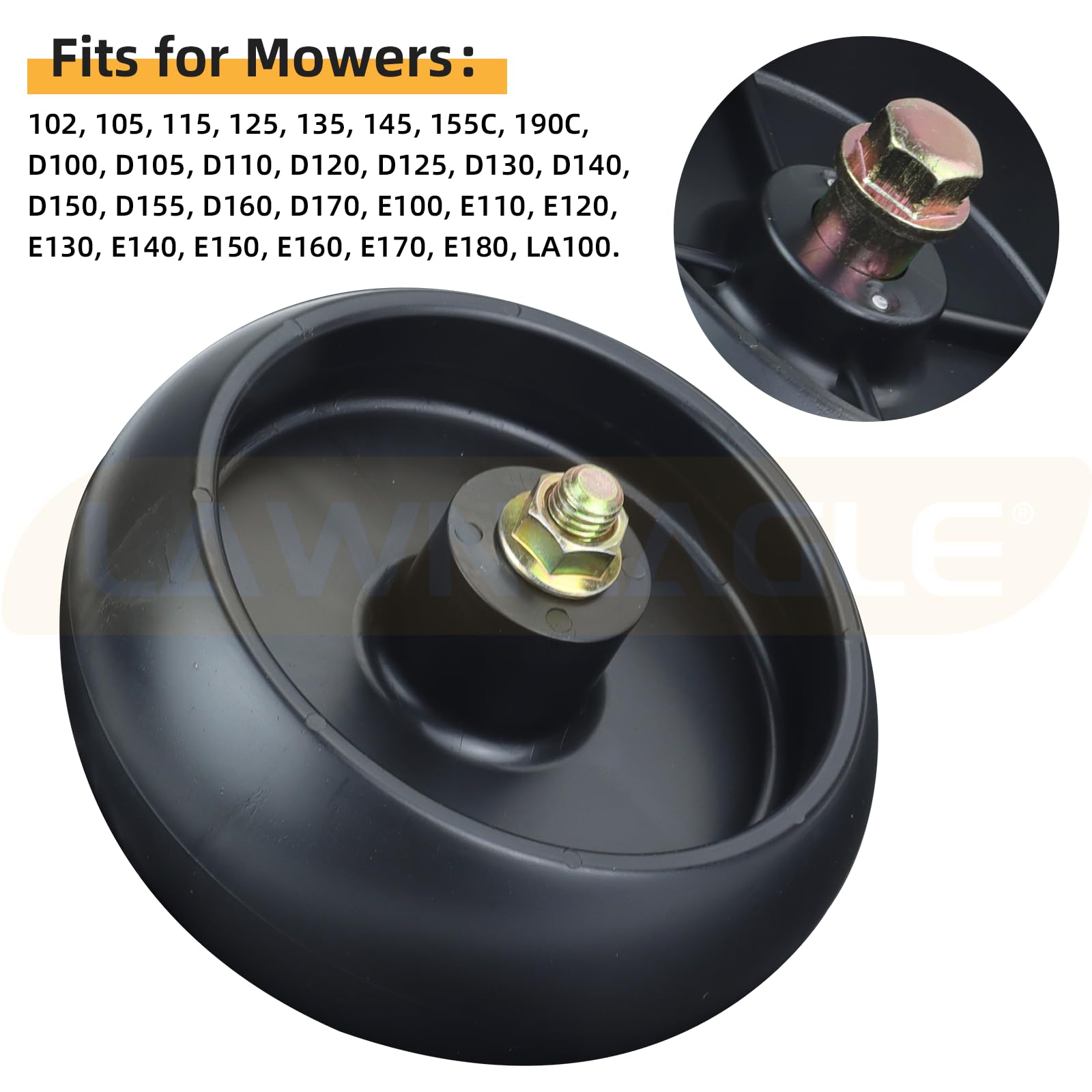 Lawneagle GX10168 Deck Wheels in use on lawn