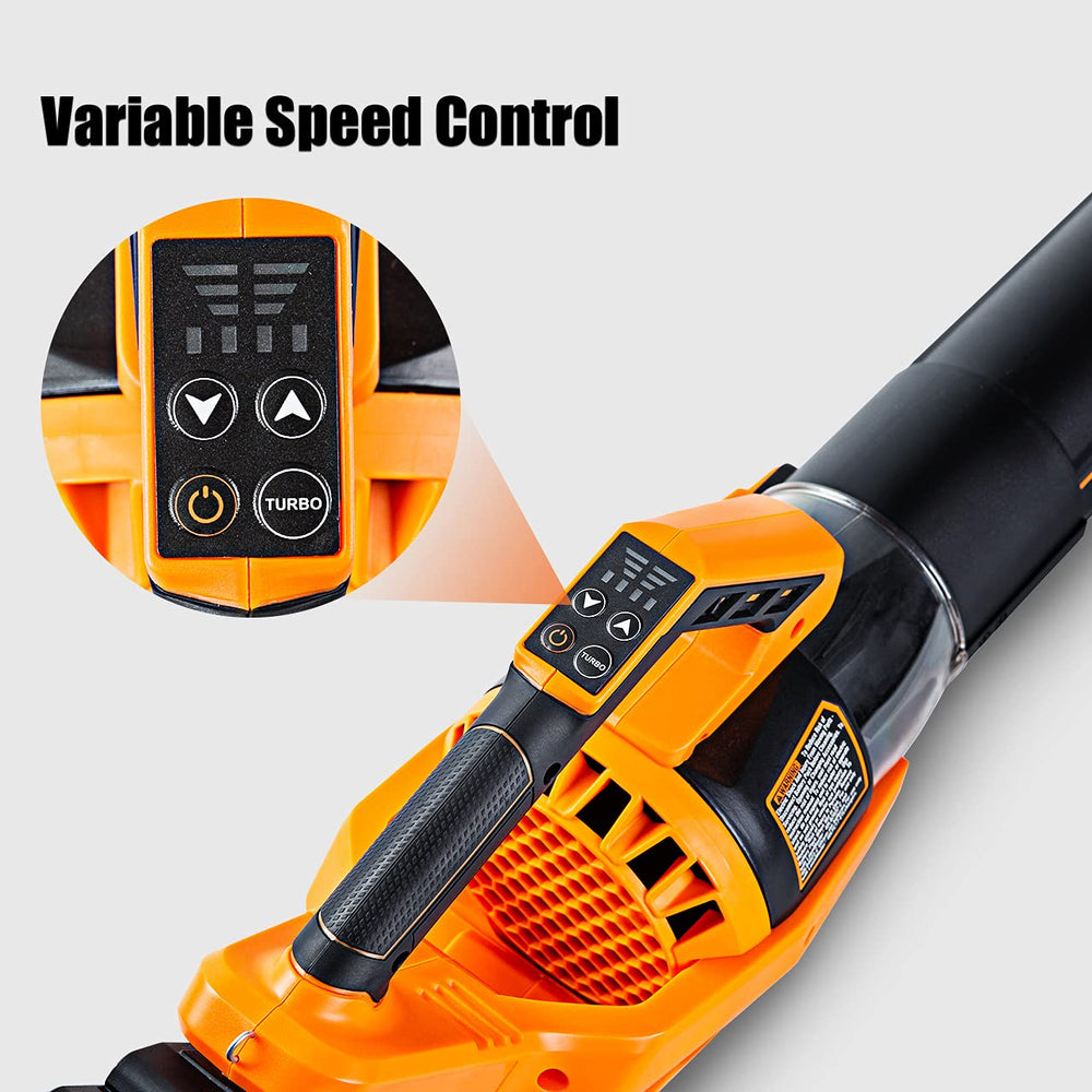 LawnMaster Leaf Blower controls and variable speed settings