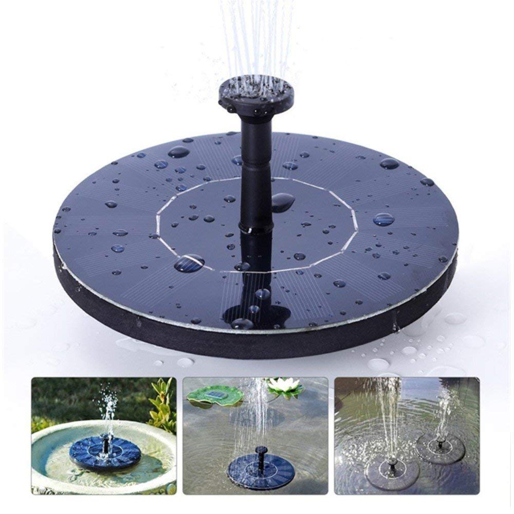LAWOHO Solar Fountain Pump front view with solar panel