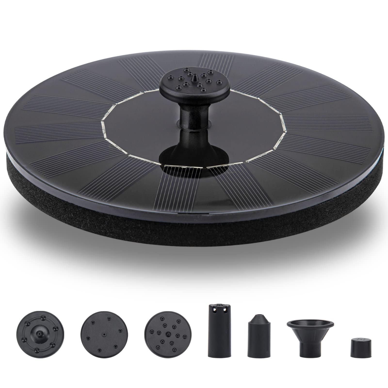 LAWOHO Solar Fountain Pump Kit with solar panel and nozzles