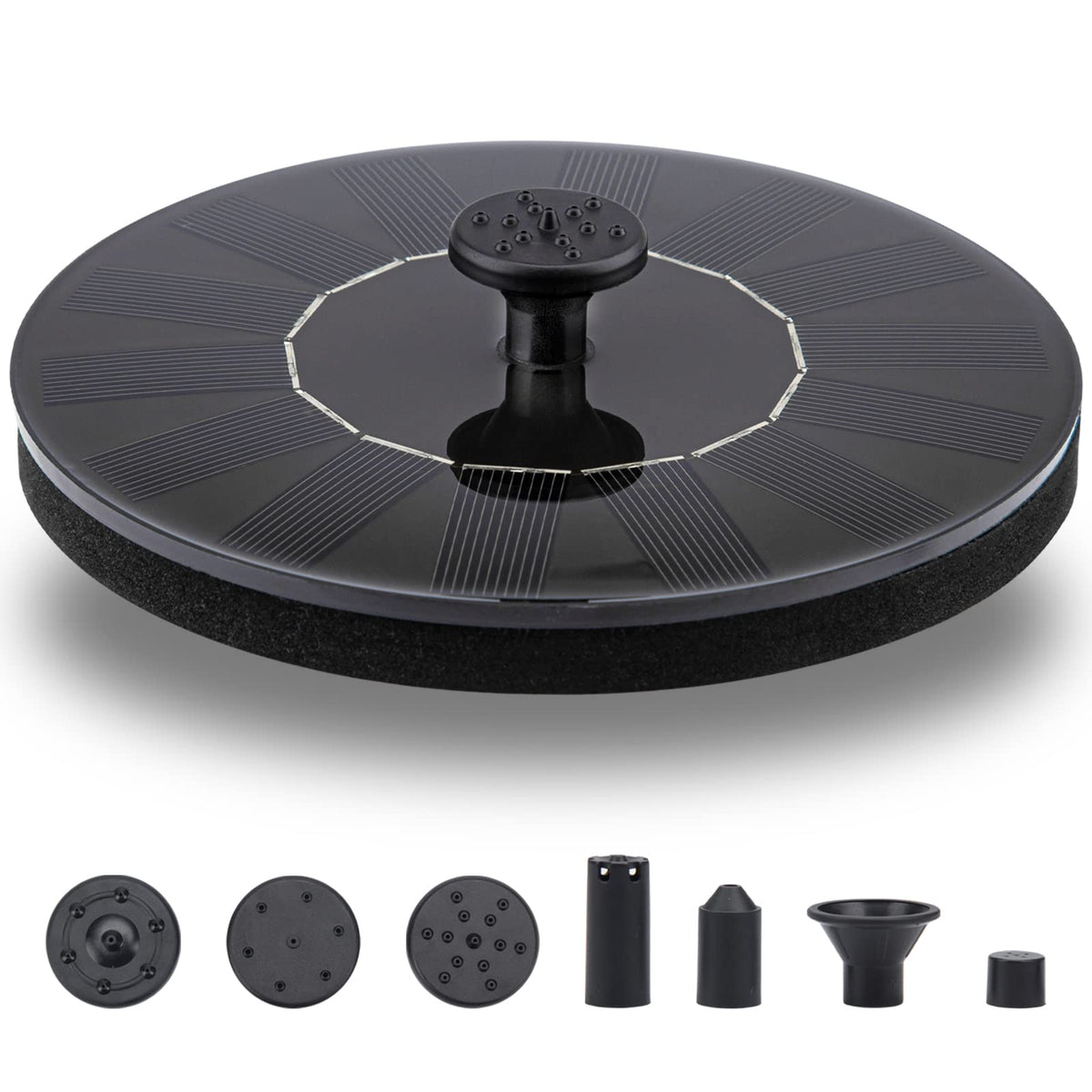 LAWOHO Solar Fountain Pump Kit with solar panel and nozzles
