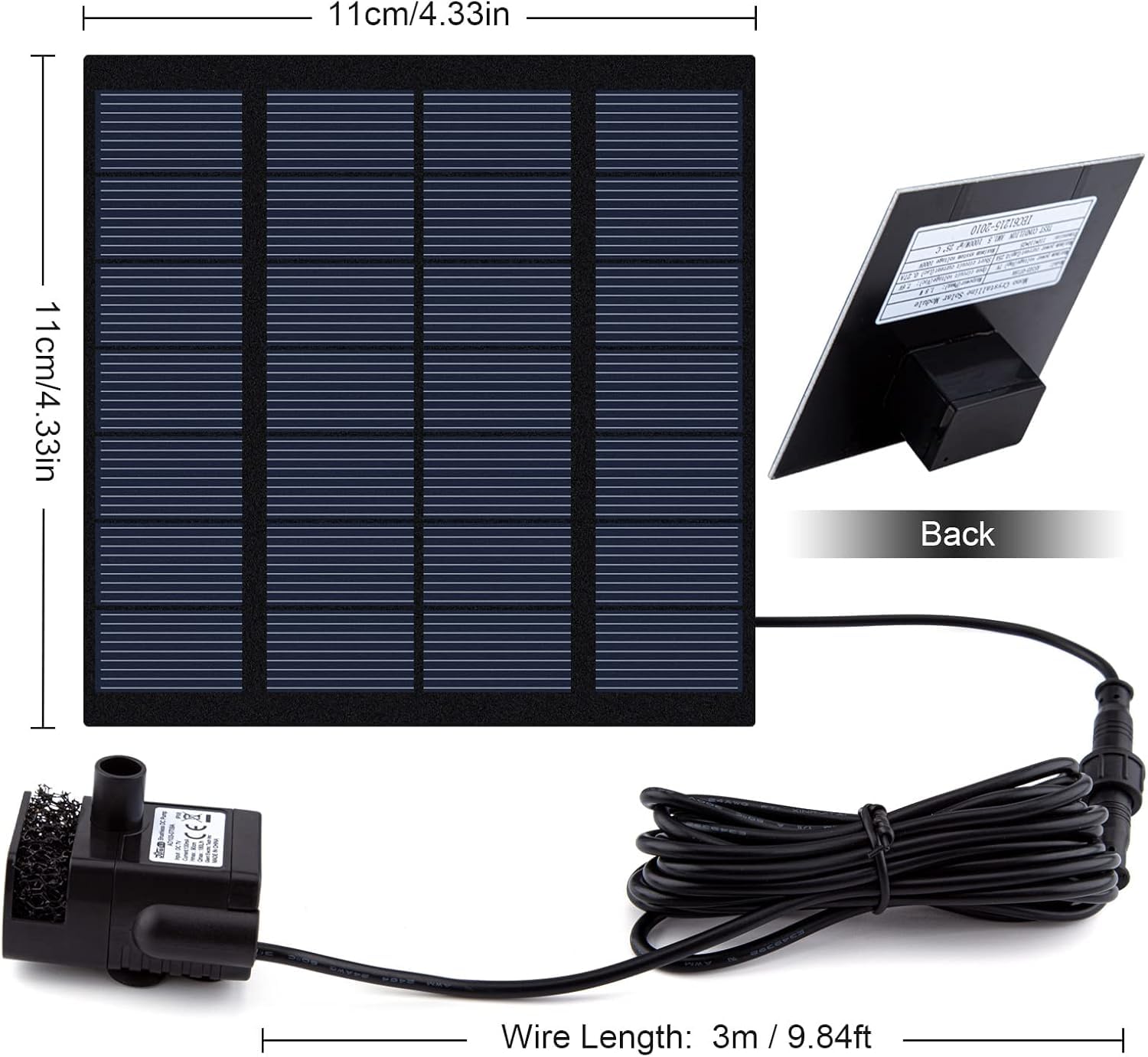 LAWOHO solar fountain pump with built-in filter