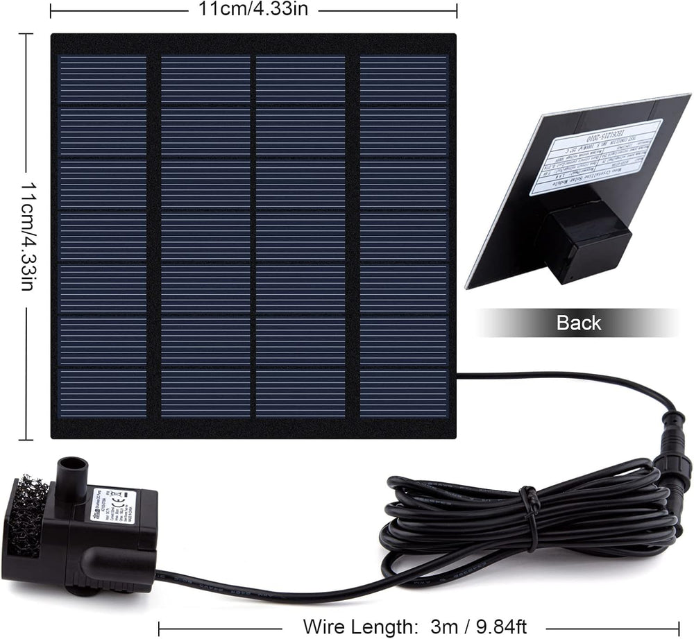 LAWOHO solar fountain pump with built-in filter