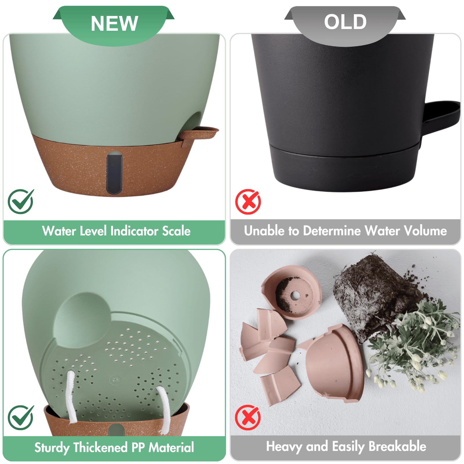 Layered Display of Montresor Self-Watering Pots