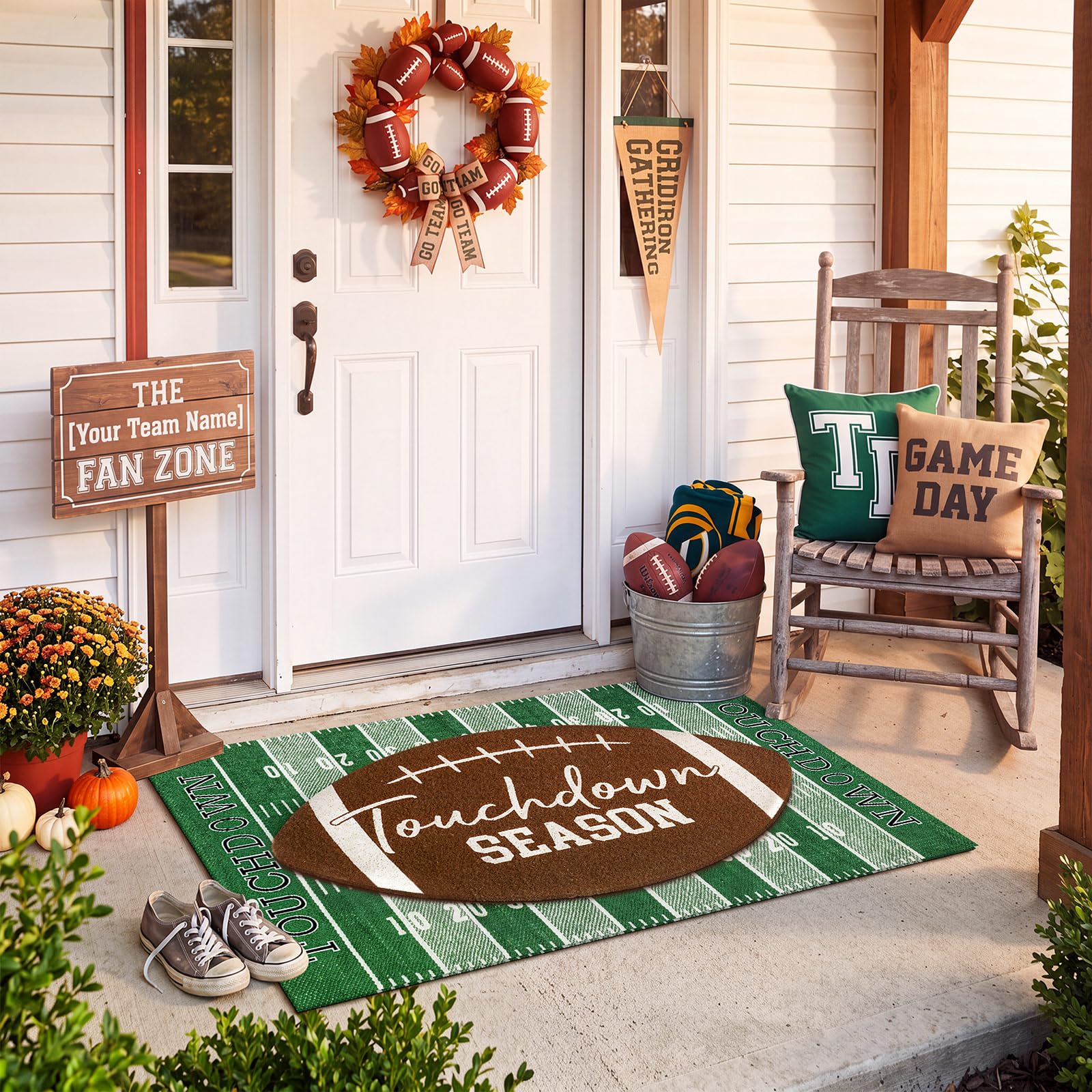 Layered view of Drydiet doormat set on porch