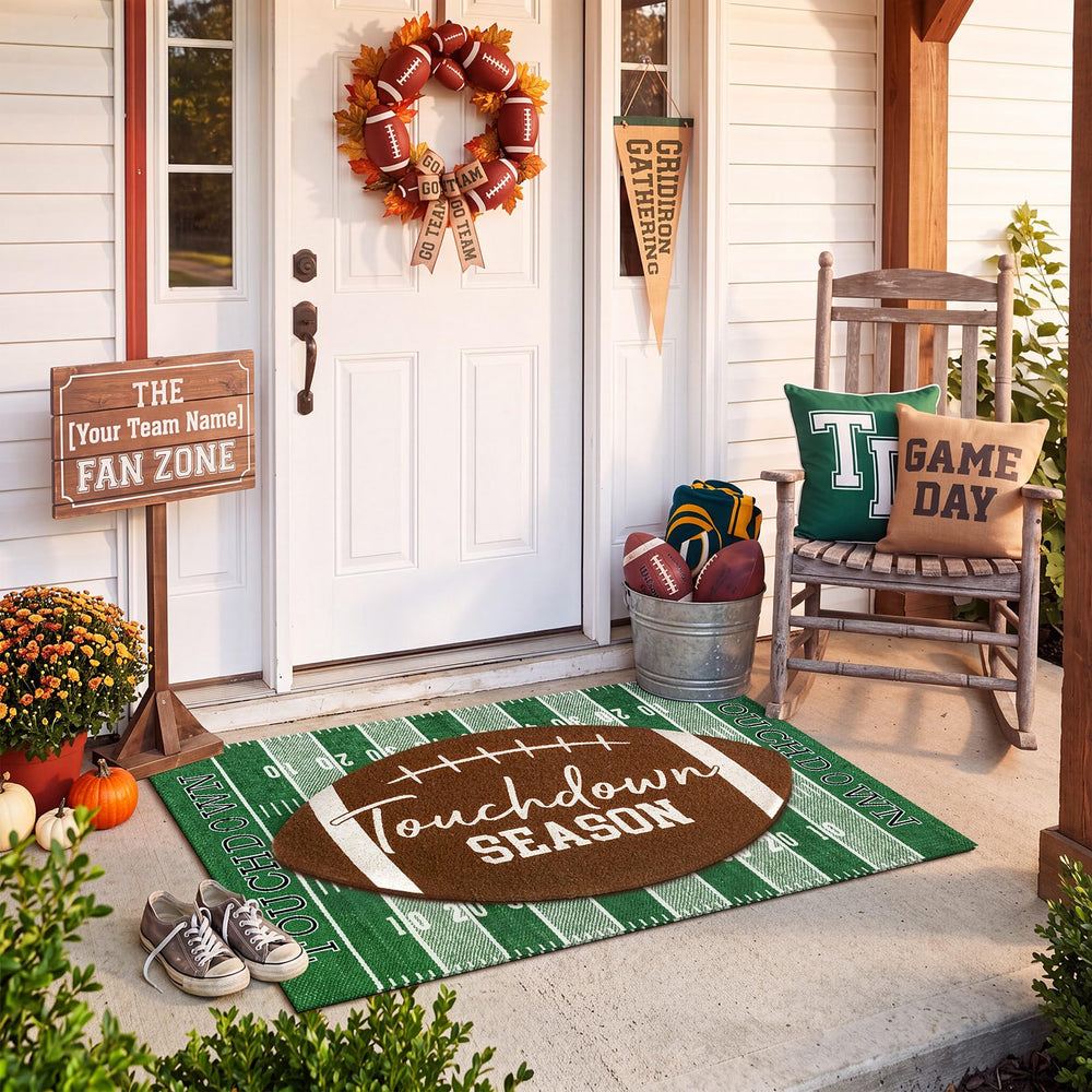 Layered view of Drydiet doormat set on porch