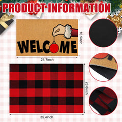 Layered view of Tinideya Christmas door mat set