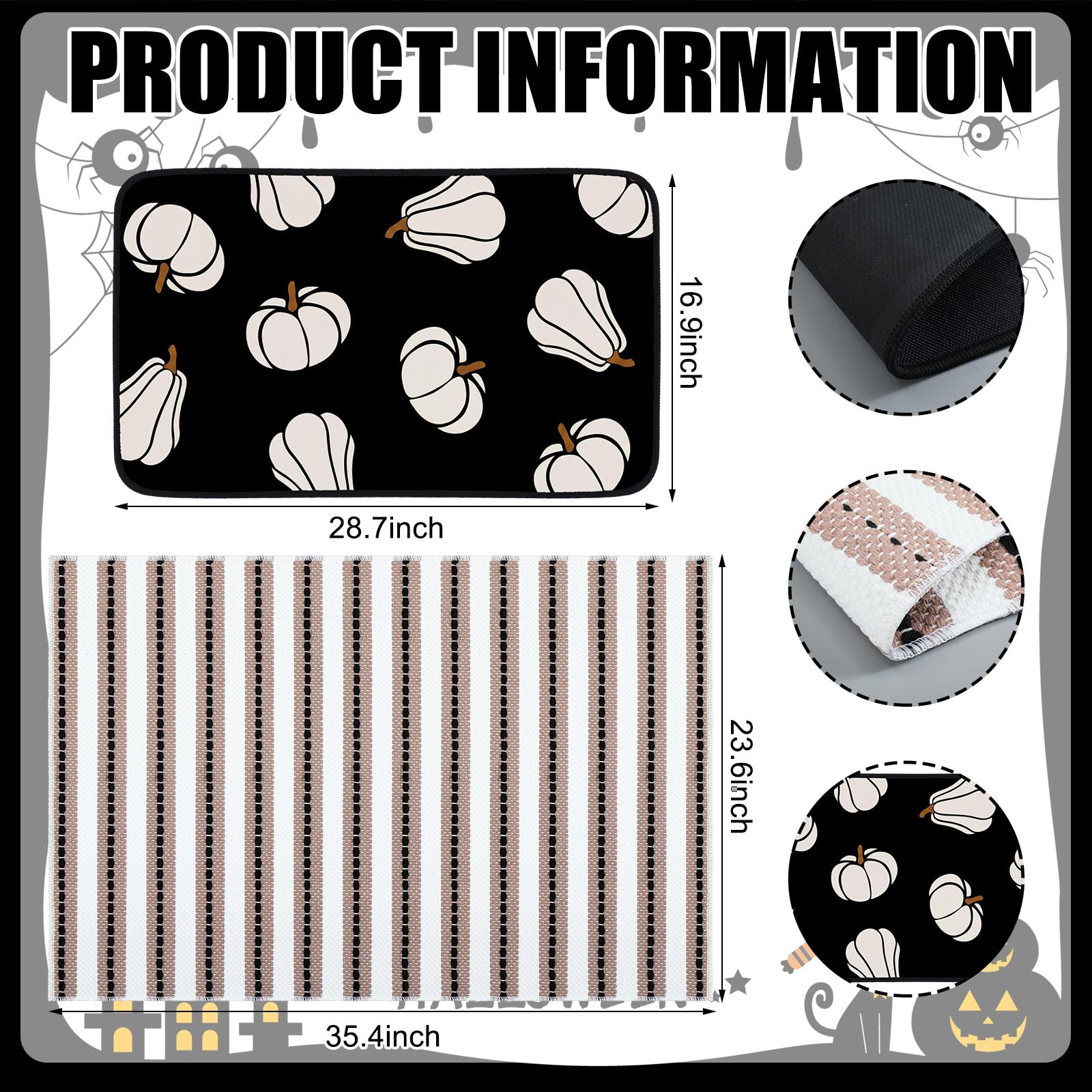 Layered view of Tinideya doormat set showing both mats
