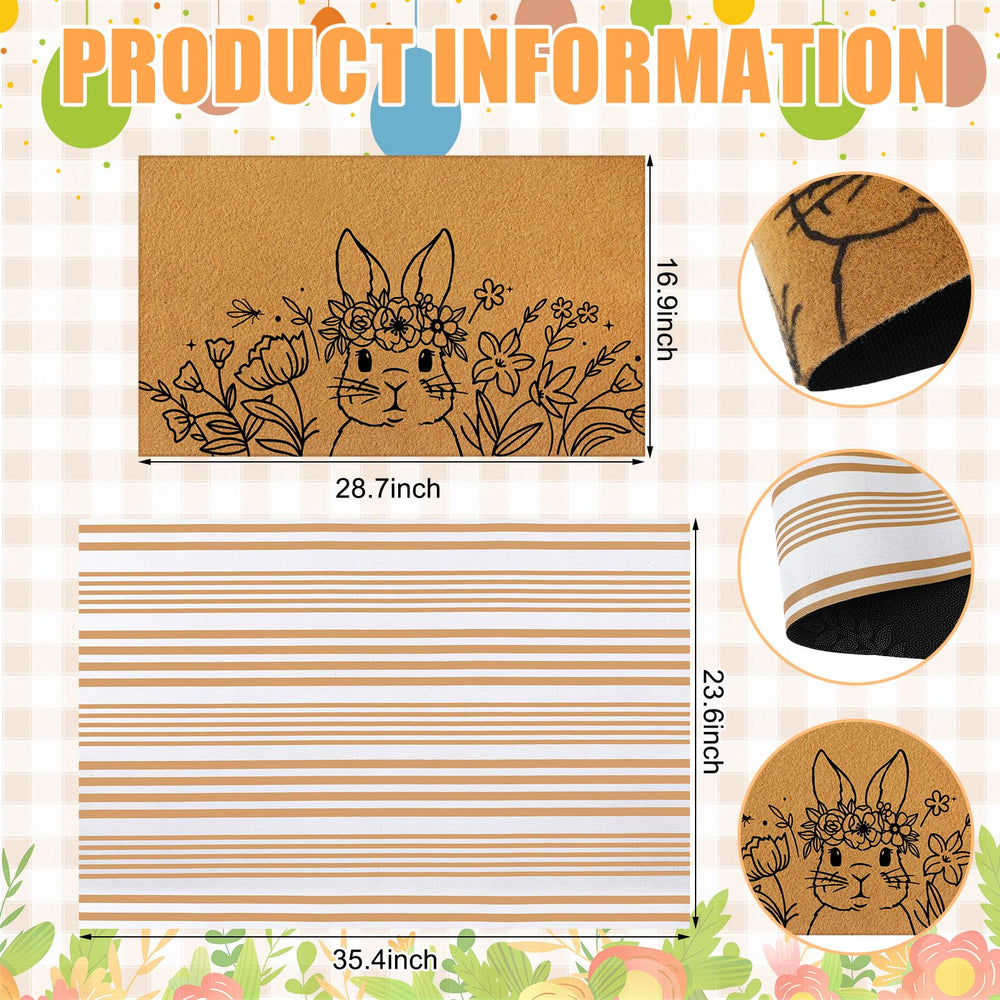 Layered view of Tinideya Easter doormat set on a porch