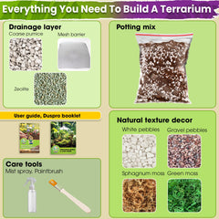 Layering guide included with the Duspro Terrarium Kit