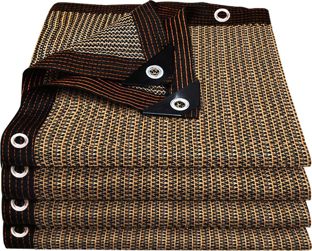 Laying out QHAIYYBF shade cloth for installation