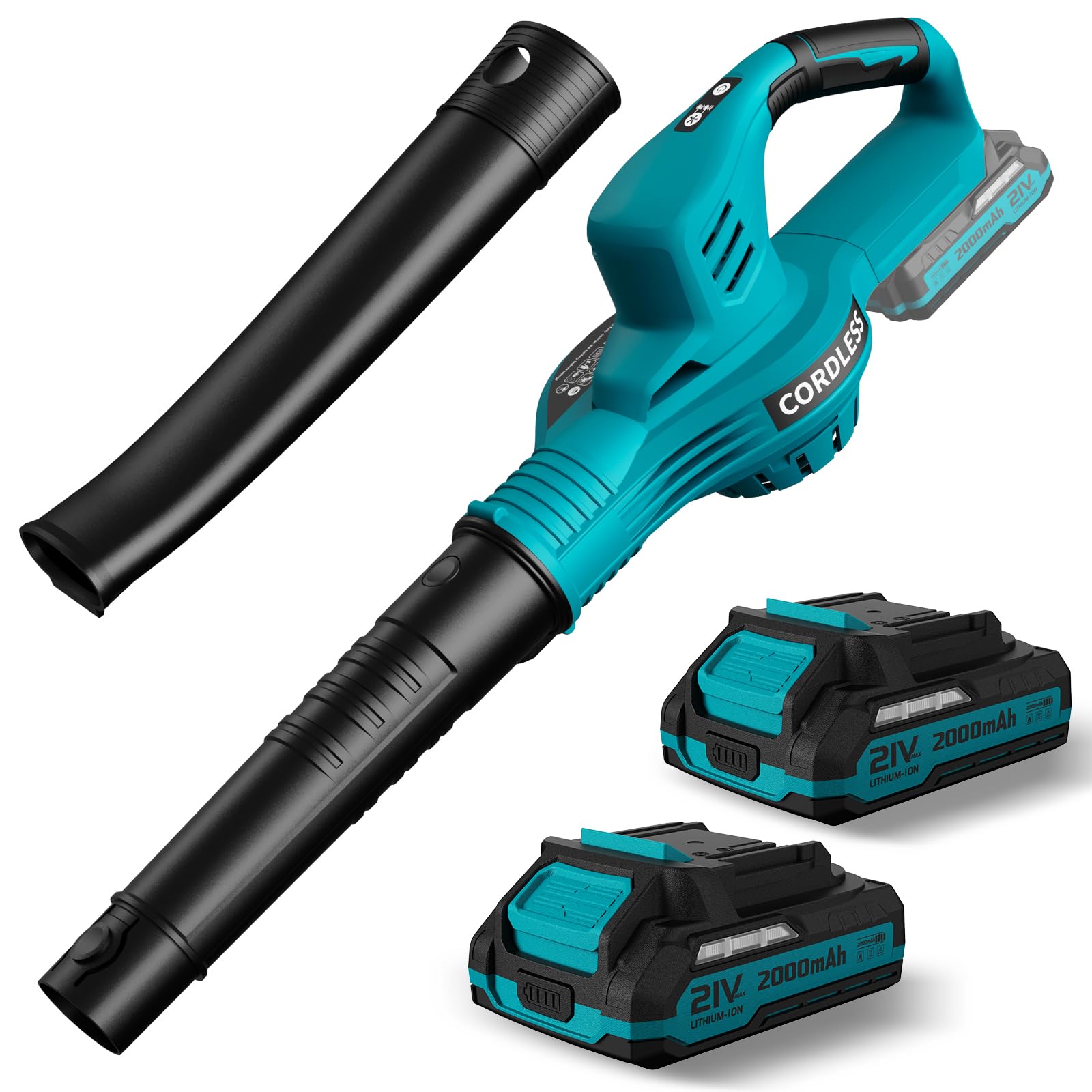 LAZYBOI Cordless Leaf Blower Light Blue front view