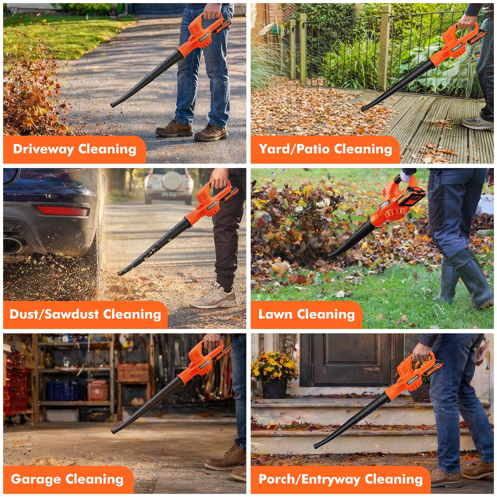 LAZYBOI Leaf Blower in bold orange color
