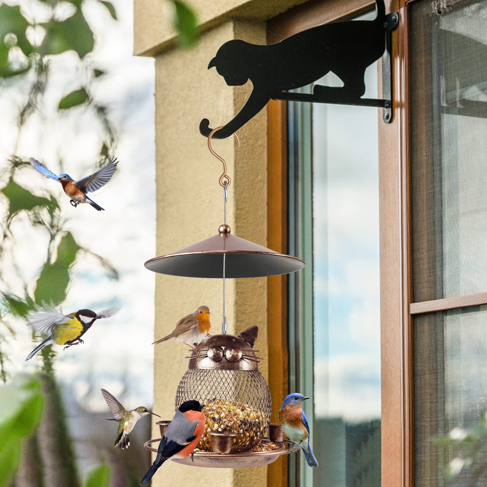 LBTING bird feeder placed in a garden setting