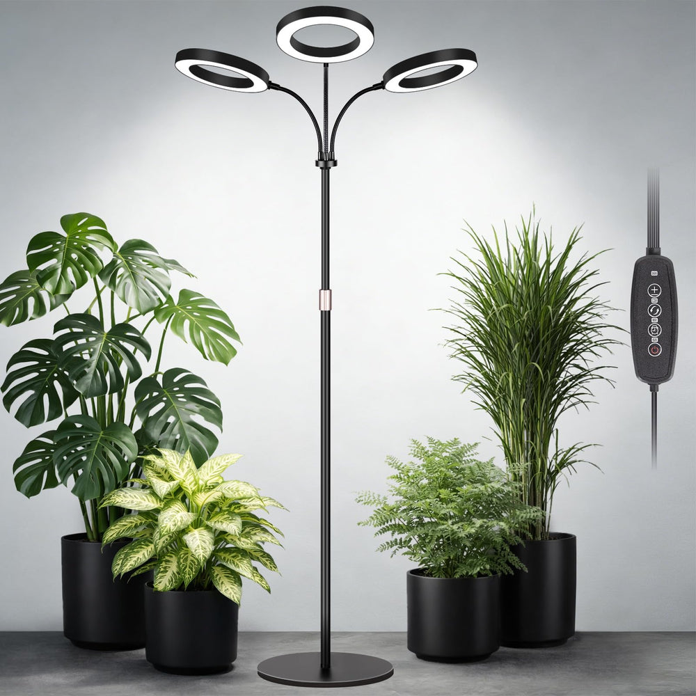 LBW 3-Head Grow Light front view with adjustable height