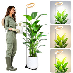 LBW 6.3" full spectrum grow light with bamboo grain finish