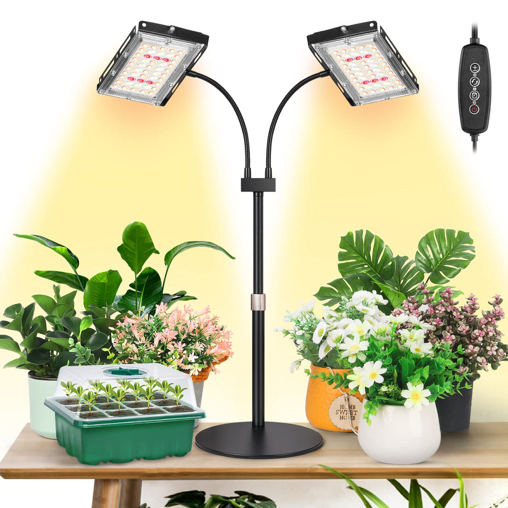 LBW Dual Heads Desk Grow Light front view with full spectrum LED