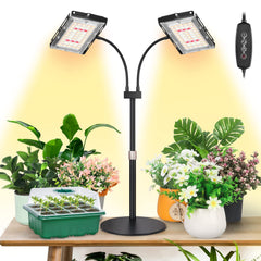 LBW Dual Heads Desk Grow Light front view with full spectrum LED