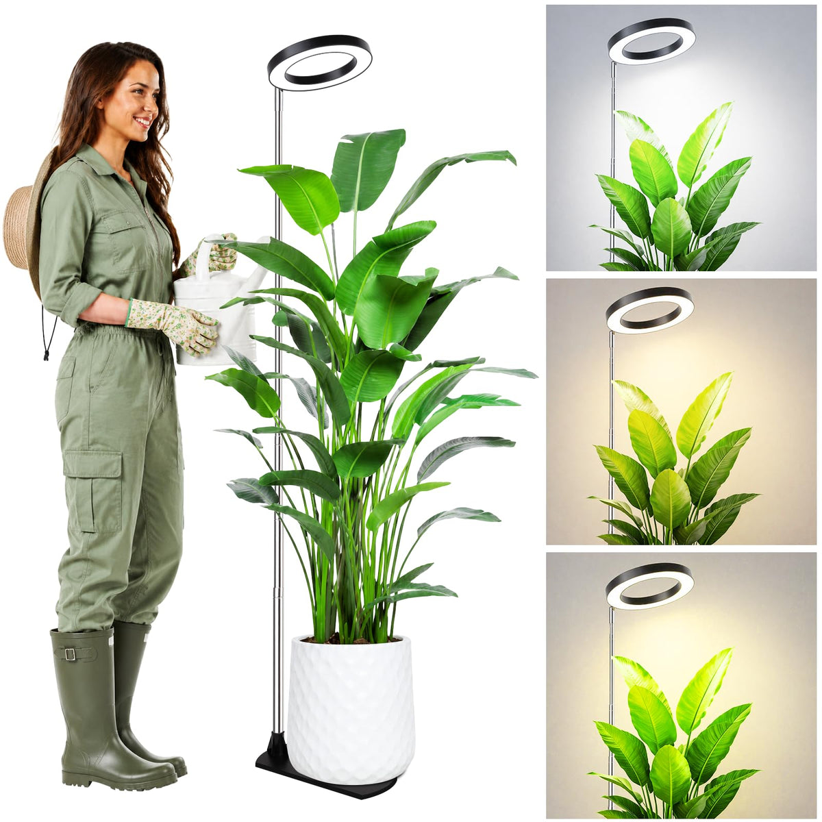 LBW Grow Light 6.3" full spectrum with base front view