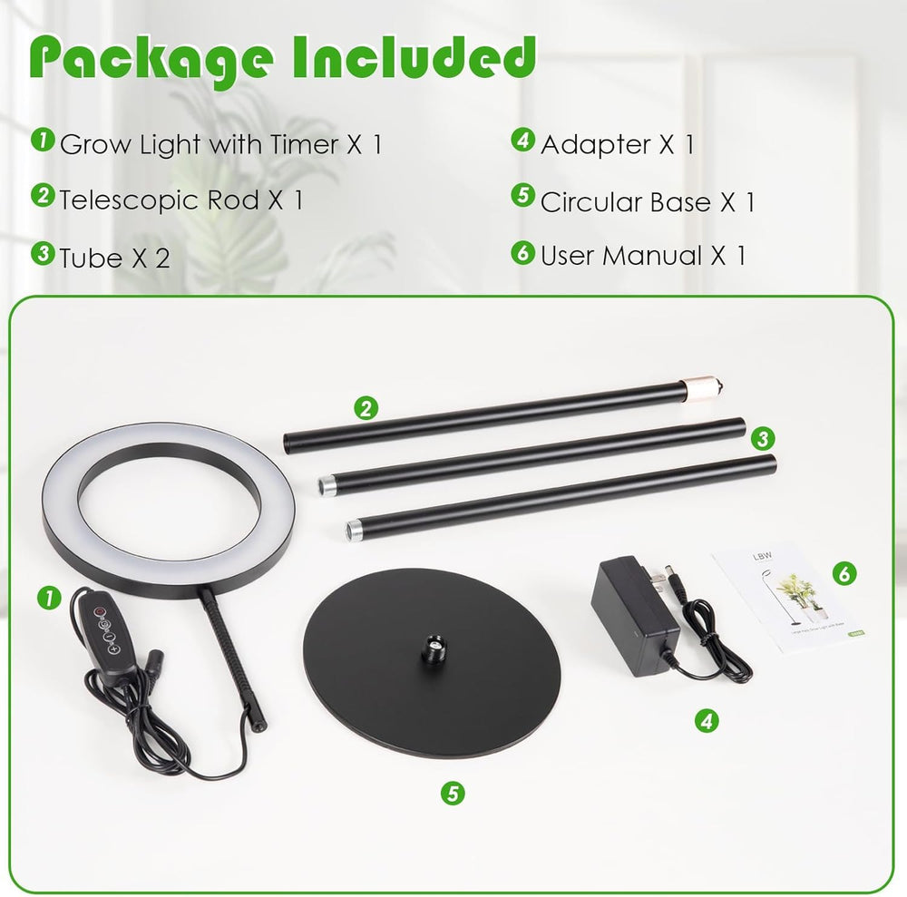 LBW Grow Light assembly instructions with parts