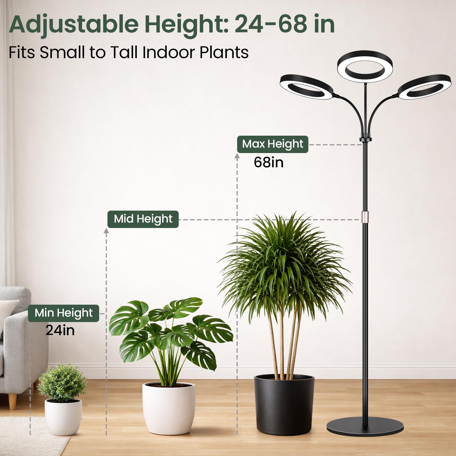 LBW grow light base with anti-slip pads