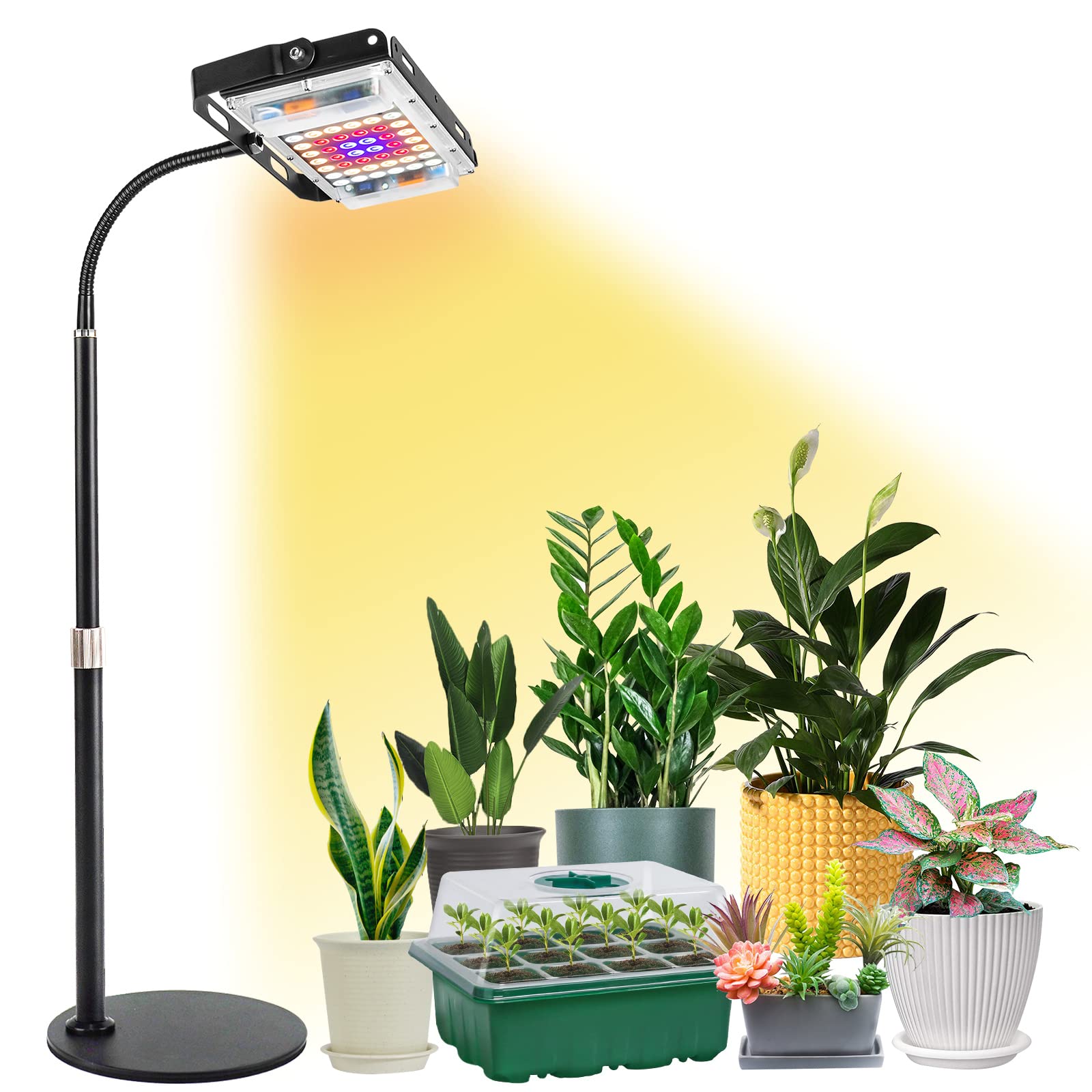 LBW Grow Light for Indoor Plants, full spectrum LED with metal base