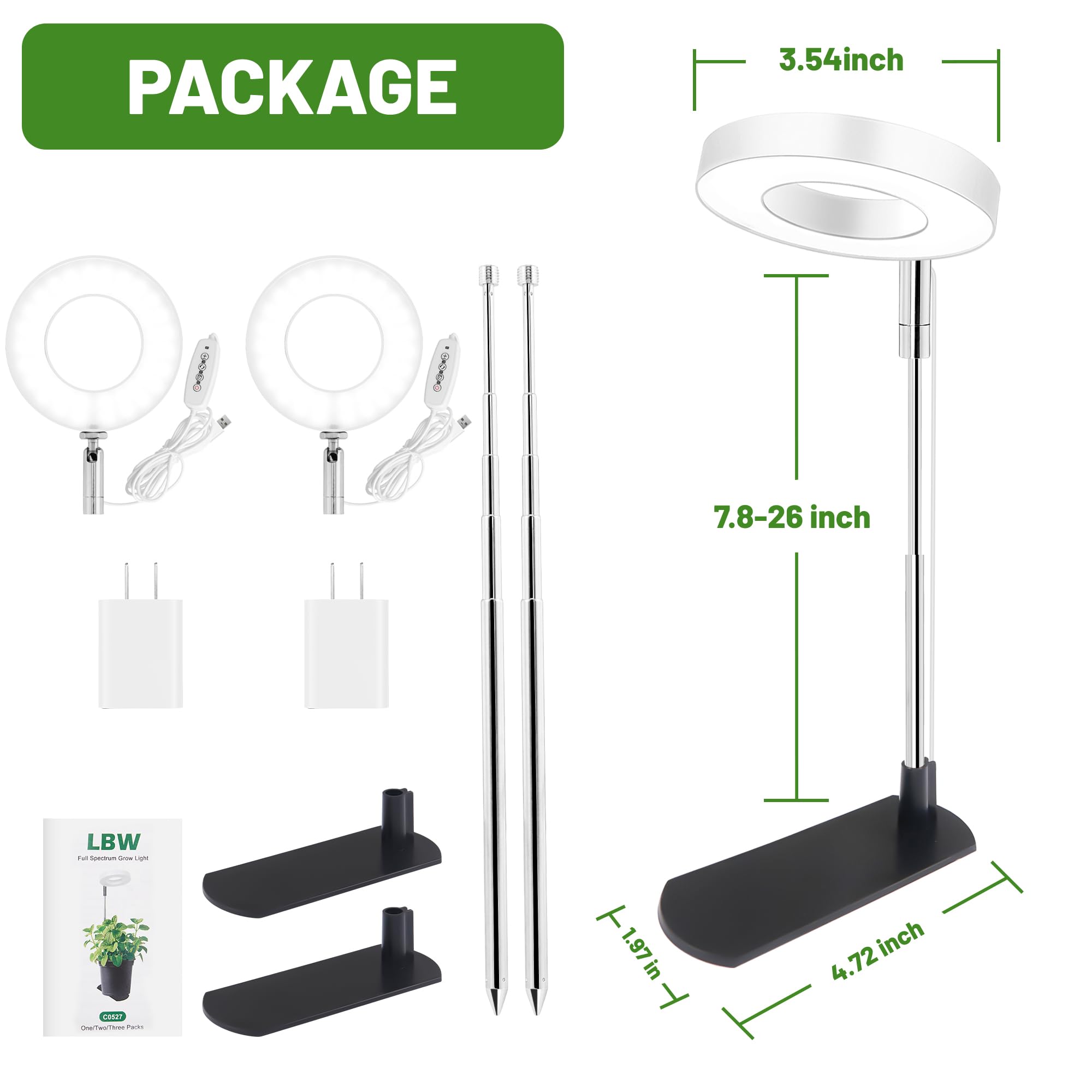 LBW Grow Light packaging and components
