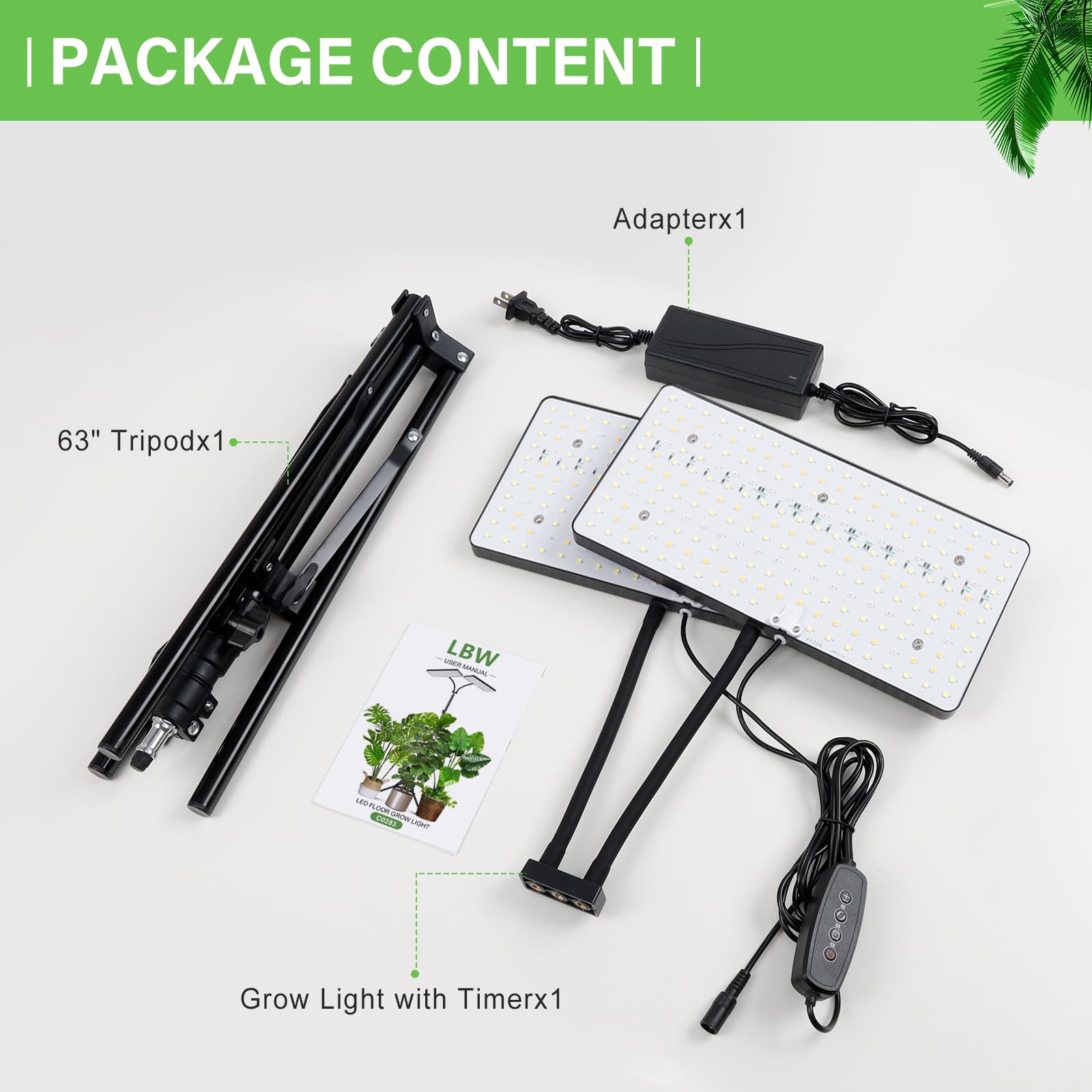 LBW Grow Light setup with plants on a windowsill