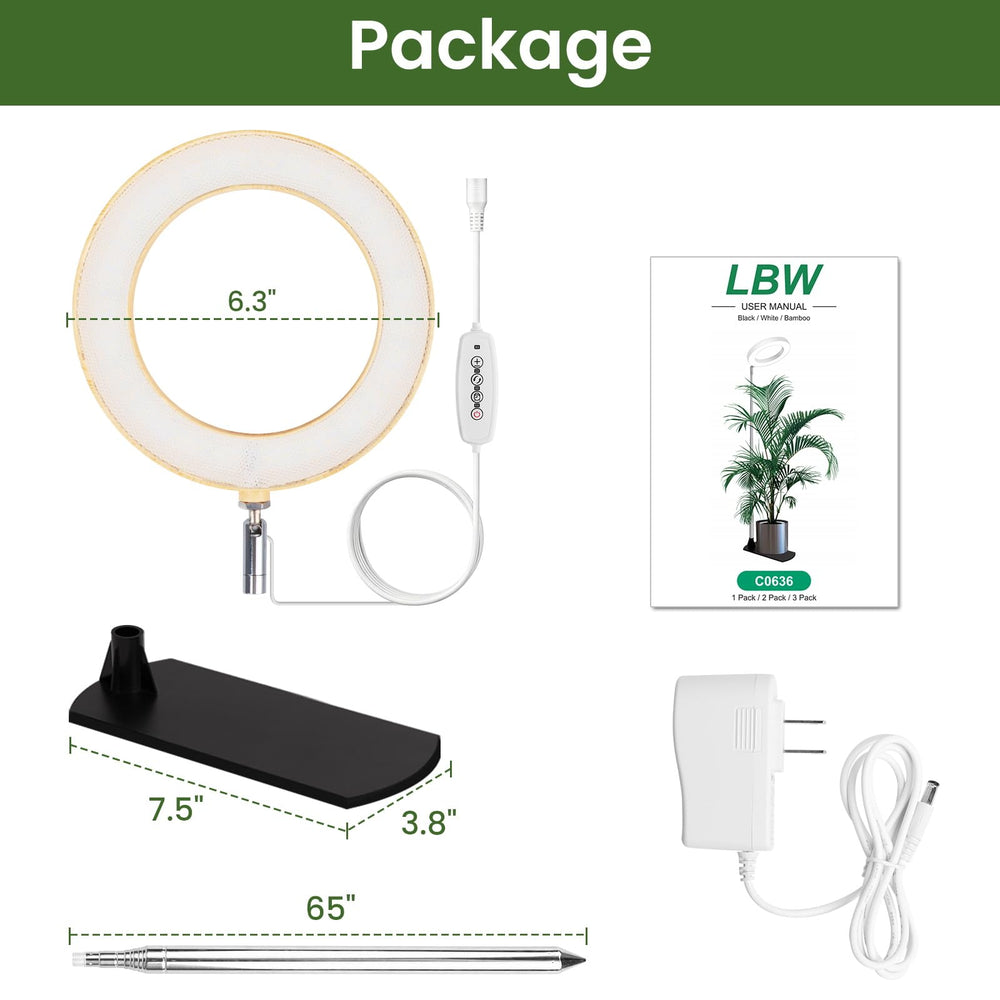 LBW grow light staked in soil with plants around