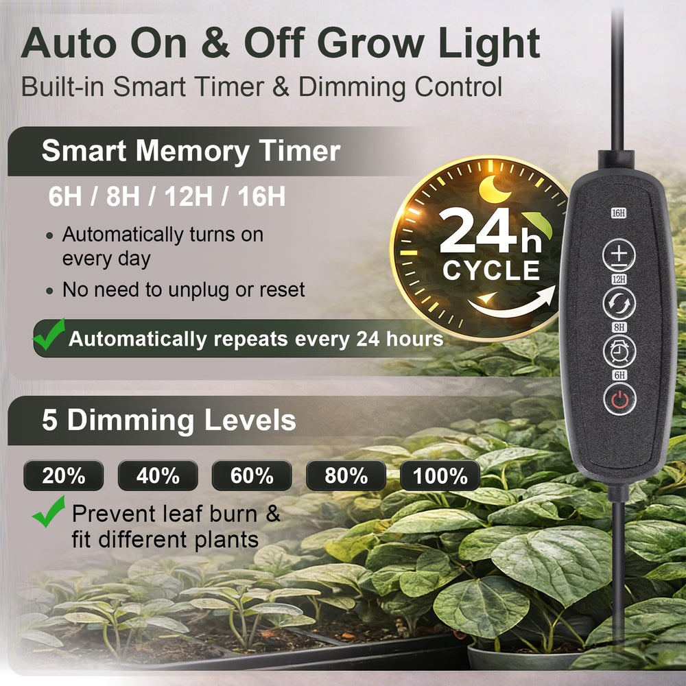 LBW Grow Light timer settings display