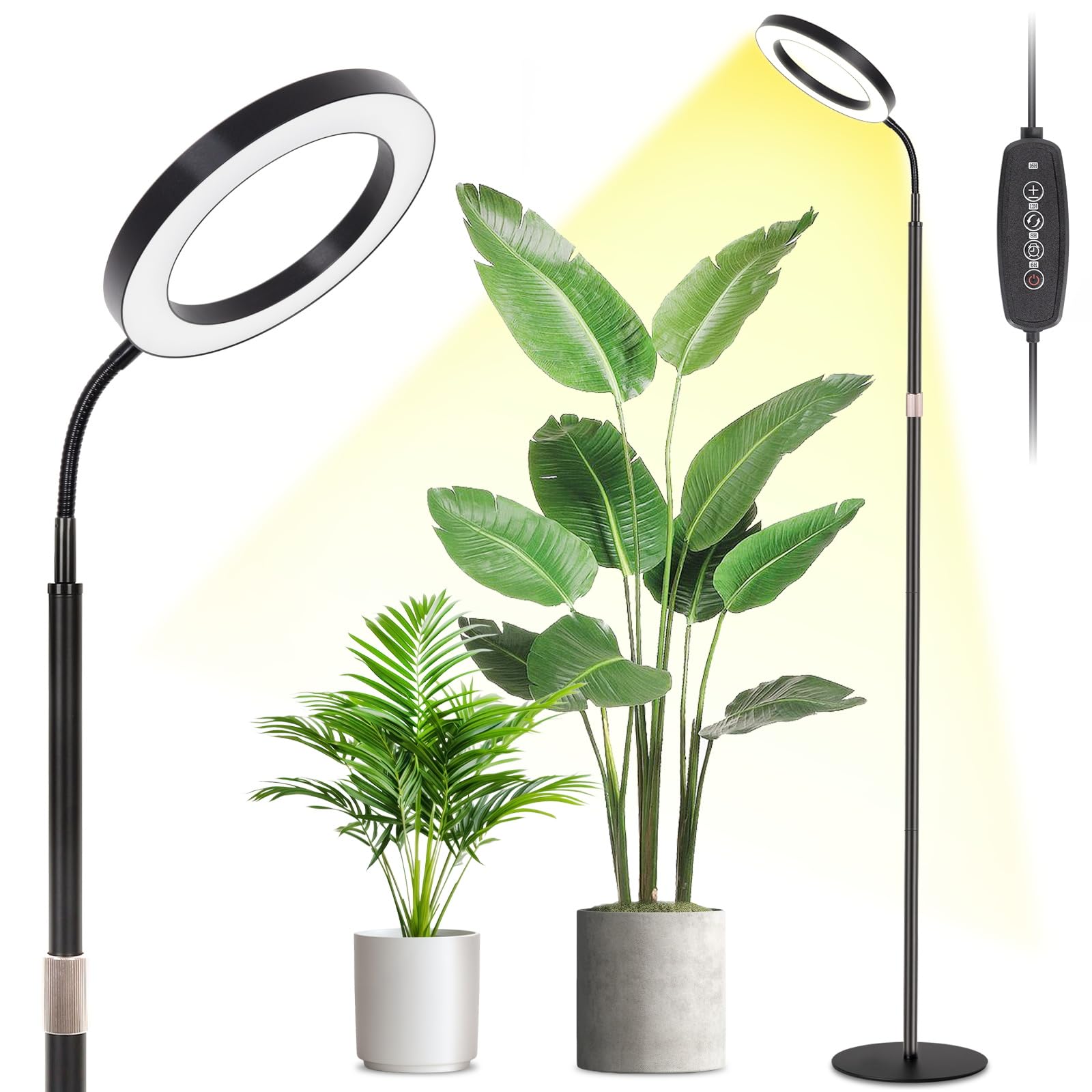 LBW Grow Light with 8-inch large black panel front view