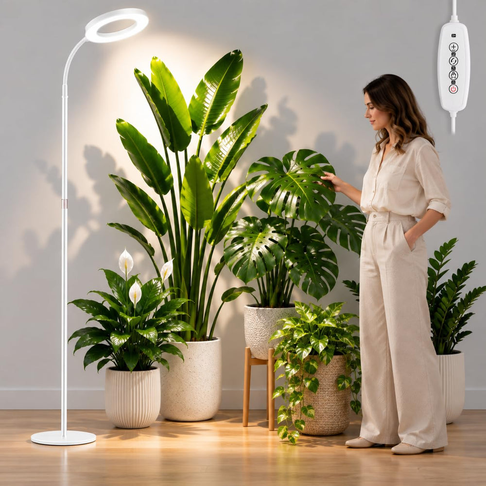LBW Grow Light with adjustable height and timer, front view