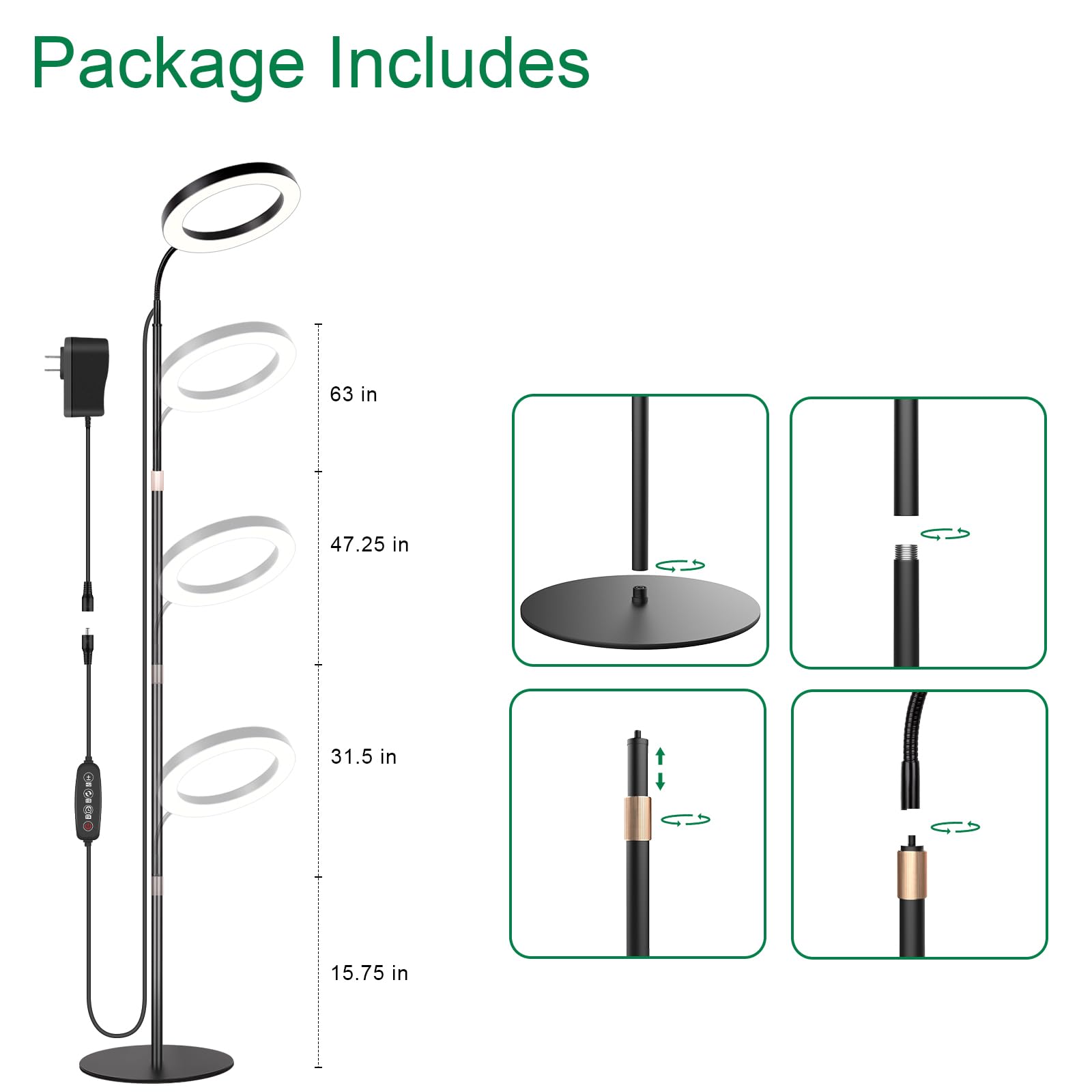 LBW Halo Grow Light base with non-slip pads for stability