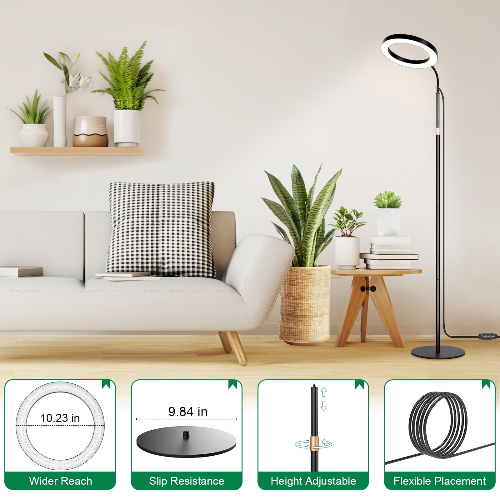 LBW Halo Grow Light setup with user manual and components