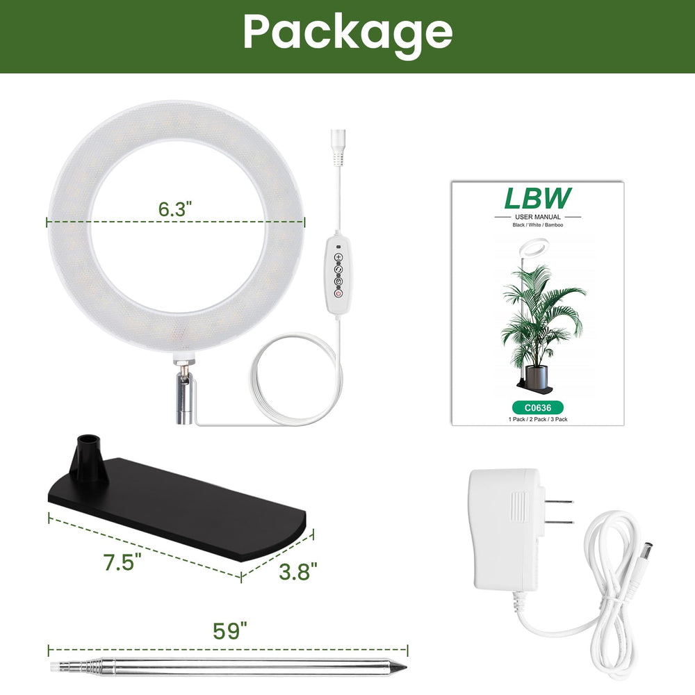 LBW indoor grow light setup on a countertop