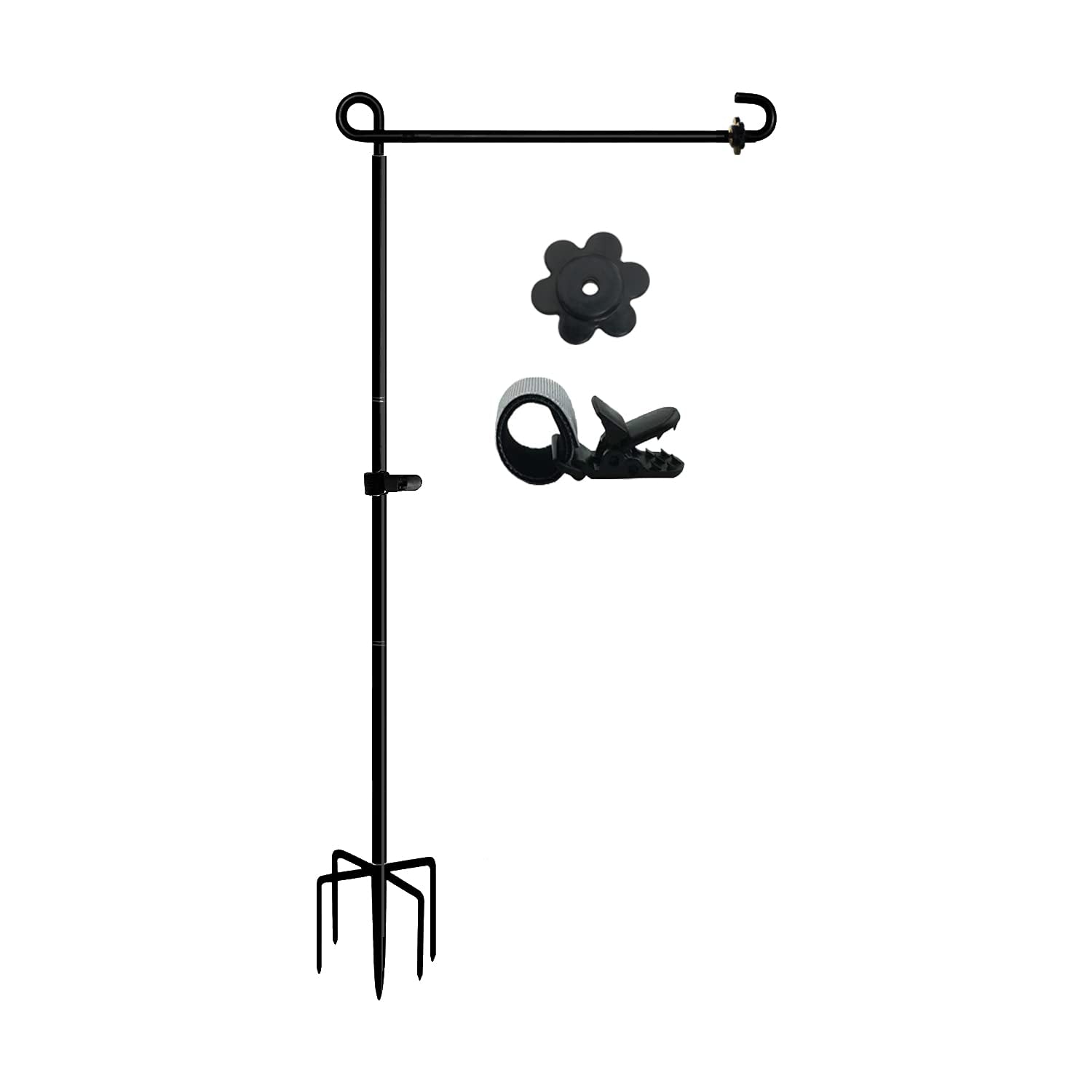 LCCBRO Garden Flag Stand Holder front view with prong base