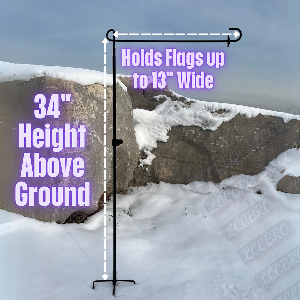 LCCBRO Garden Flag Stand Holder showcasing its full height of 38.5 inches