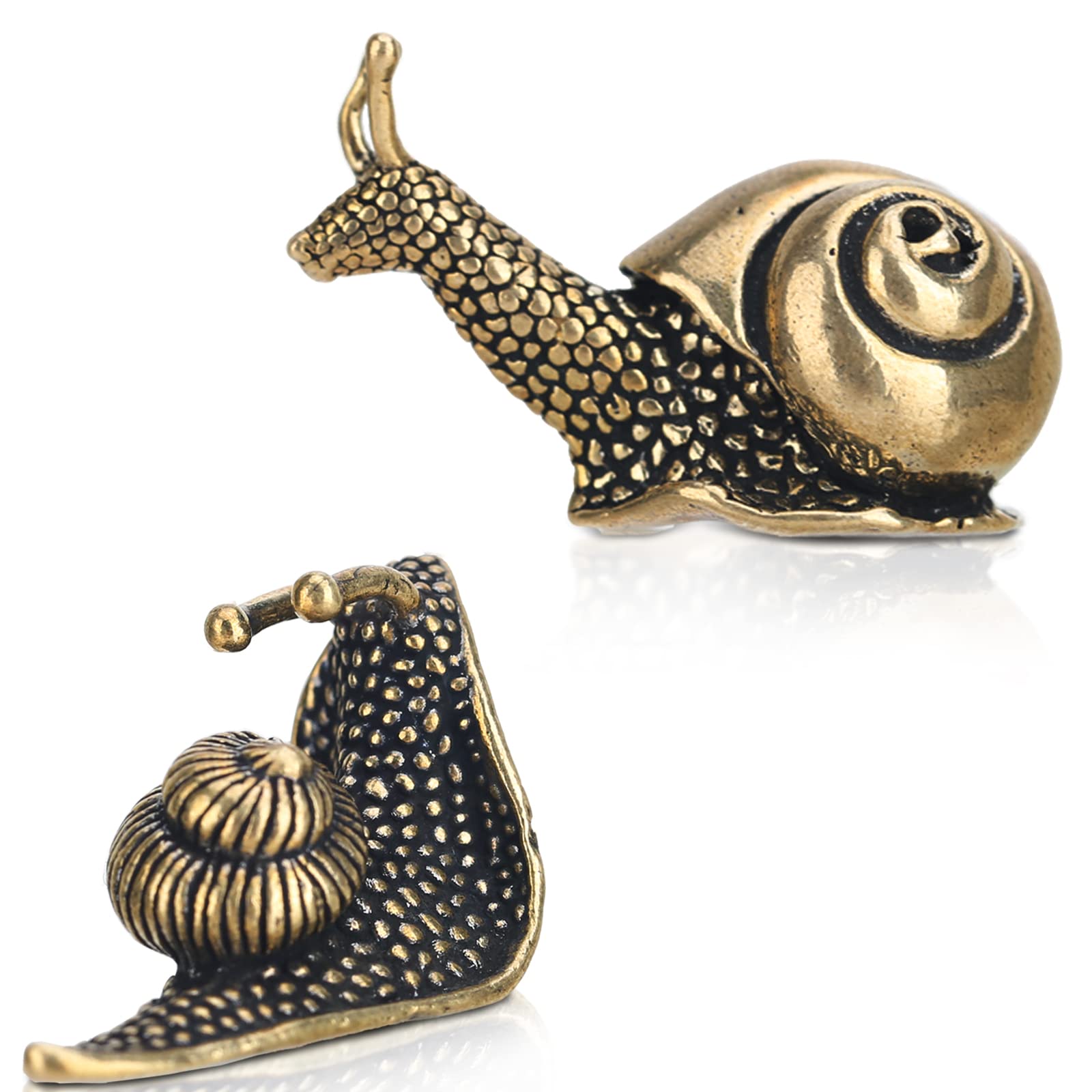 LCCCK Brass Snail Figurines front view showcasing detailed craftsmanship