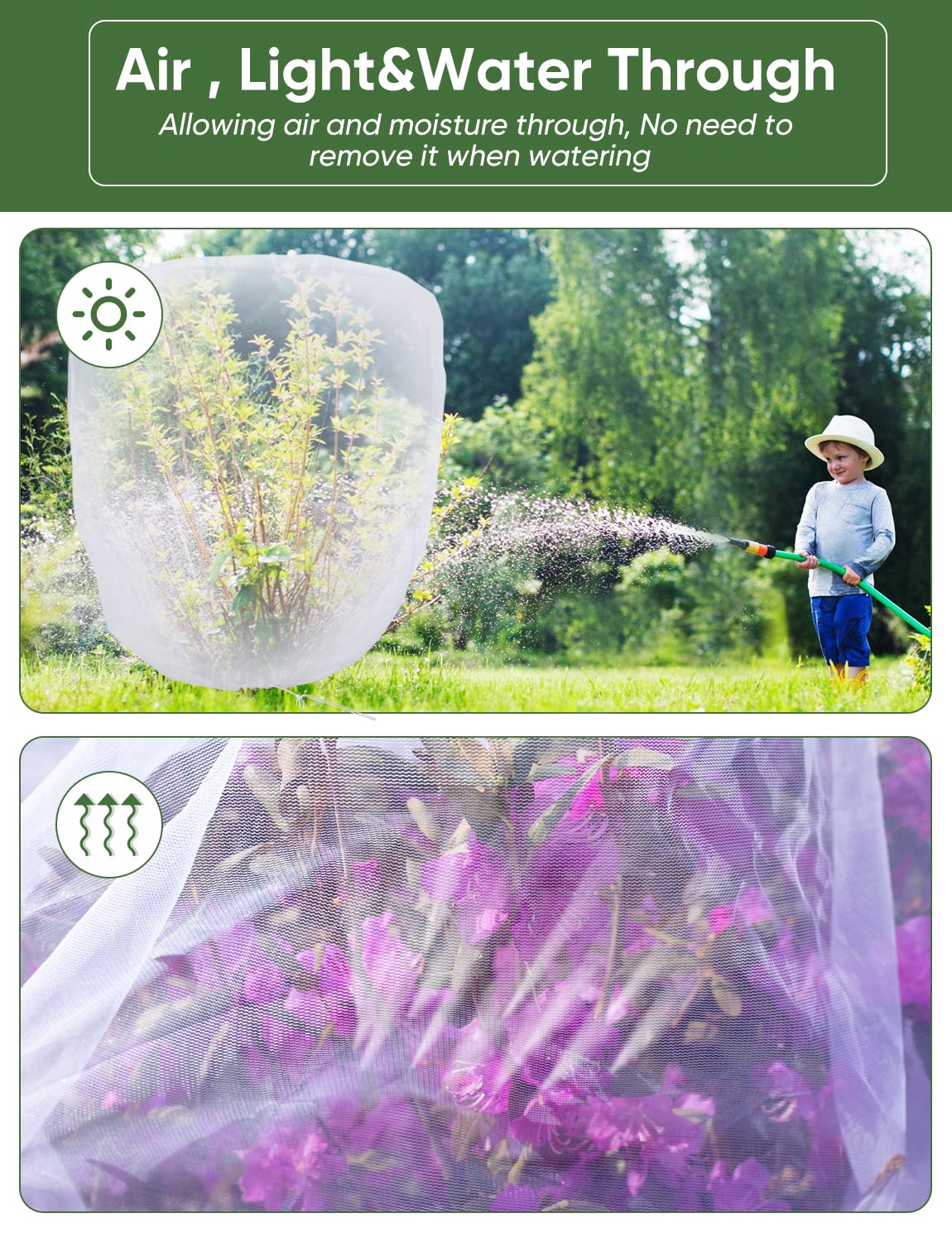 LCHUANG Bird Netting covering tomatoes in garden