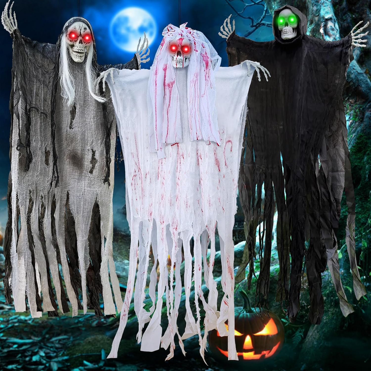 LCHUANG Halloween LED Glowing Eyes Lights in a dark setting