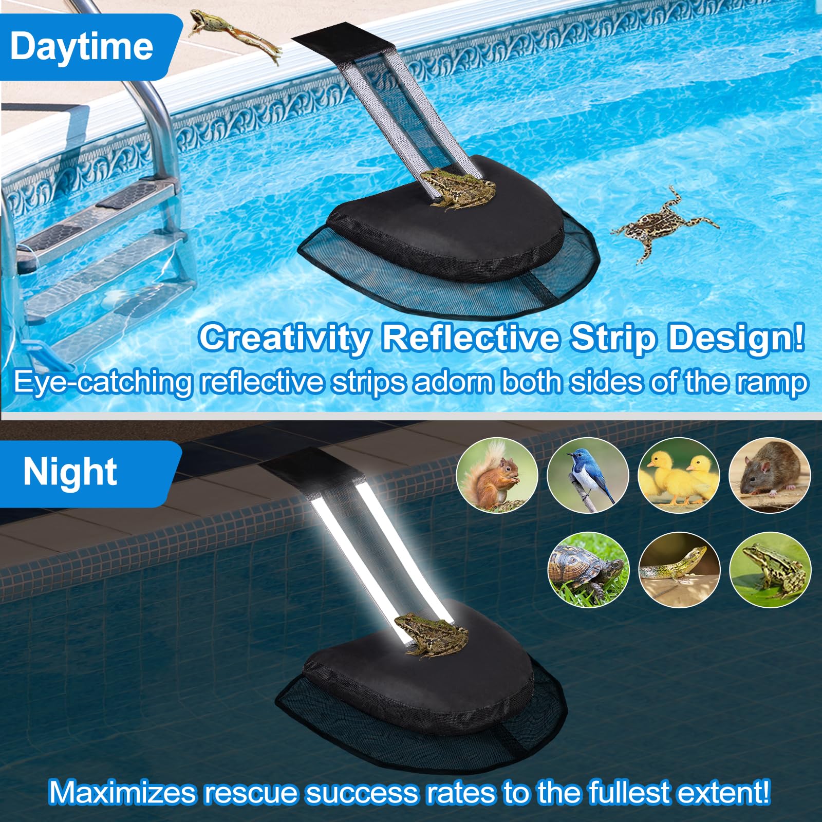 LCHUANG Pool Animal Escape Ramp reflective strip detail
