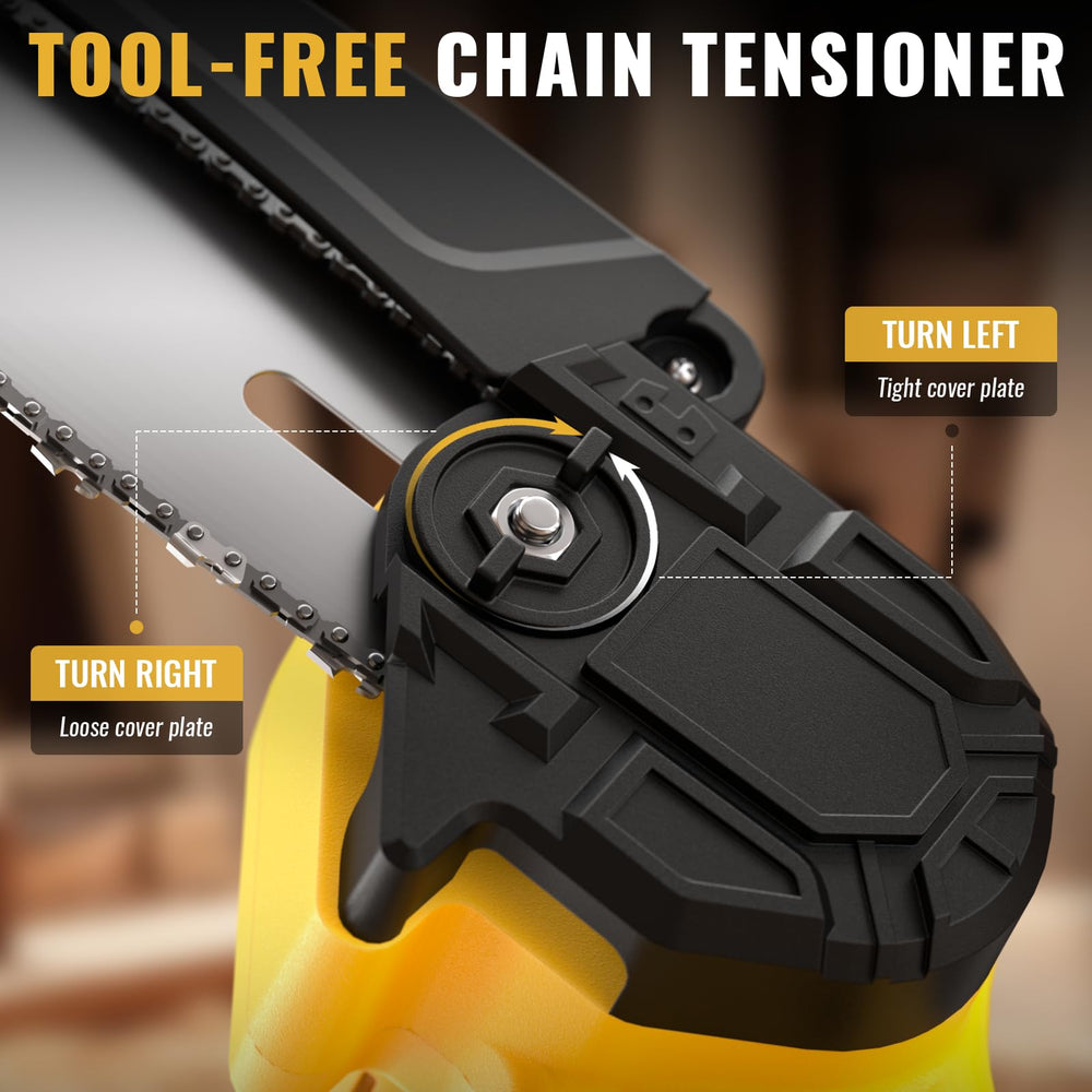 LCOIEDU Mini Chainsaw 6-Inch chains close-up