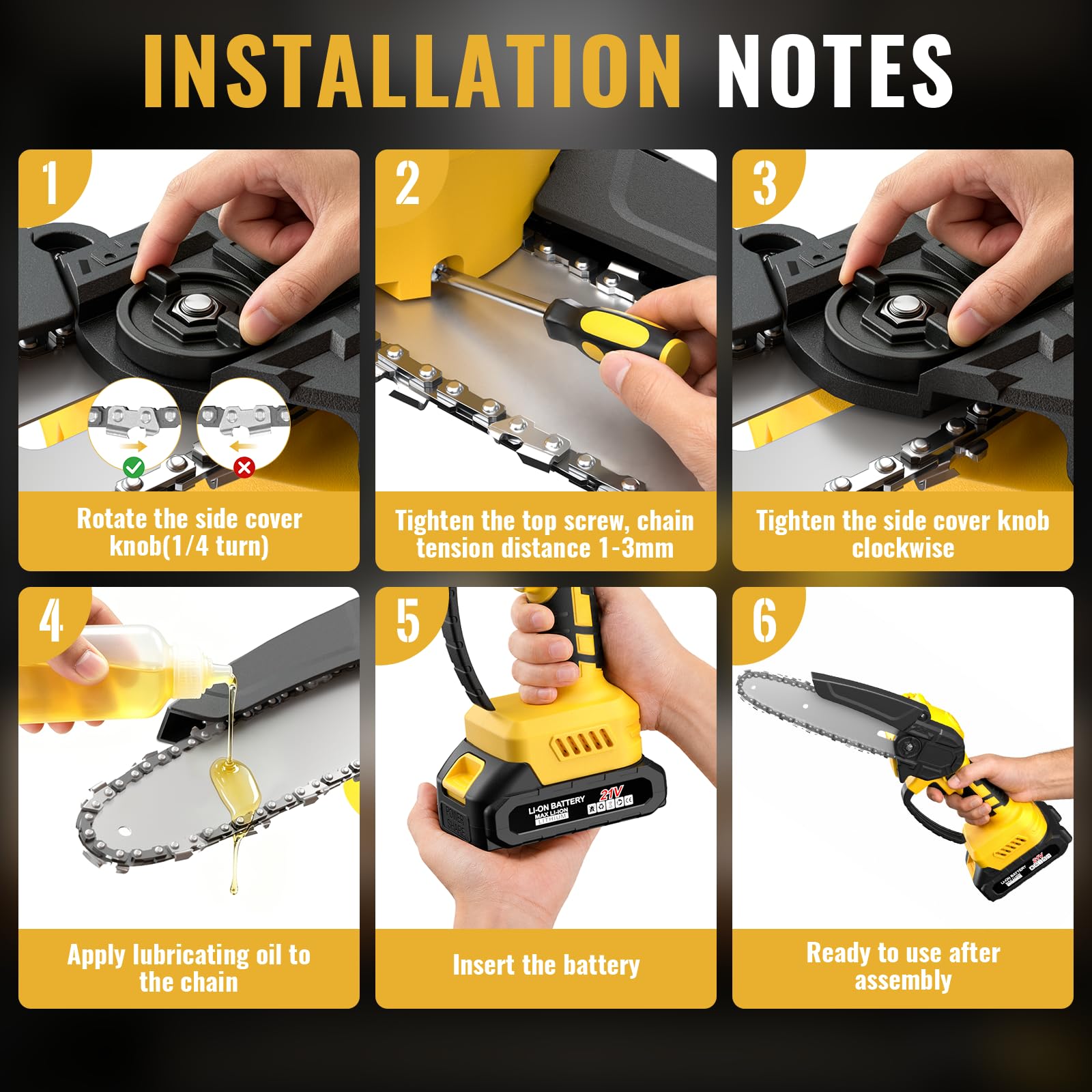 LCOIEDU Mini Chainsaw complete package contents