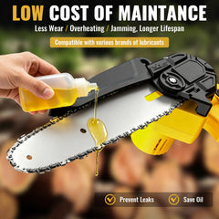 LCOIEDU Mini Chainsaw side view showing the guide bar
