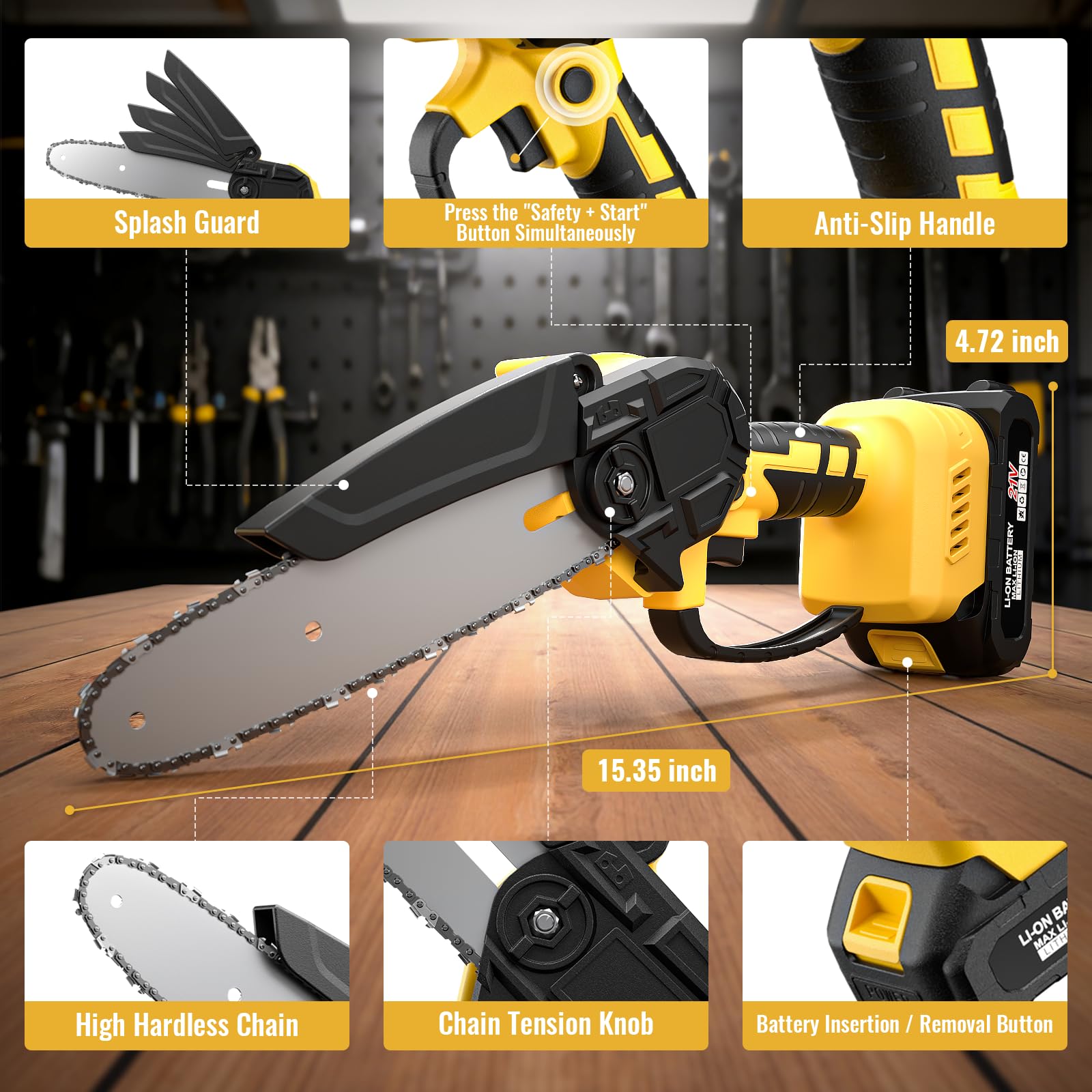 LCOIEDU Mini Chainsaw with safety lock feature