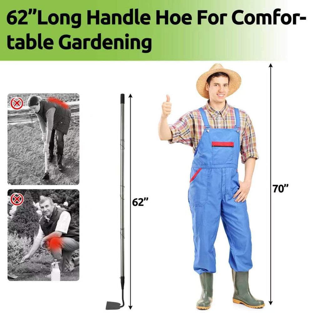 Lcokeiy cultivator garden tool with adjustable length feature