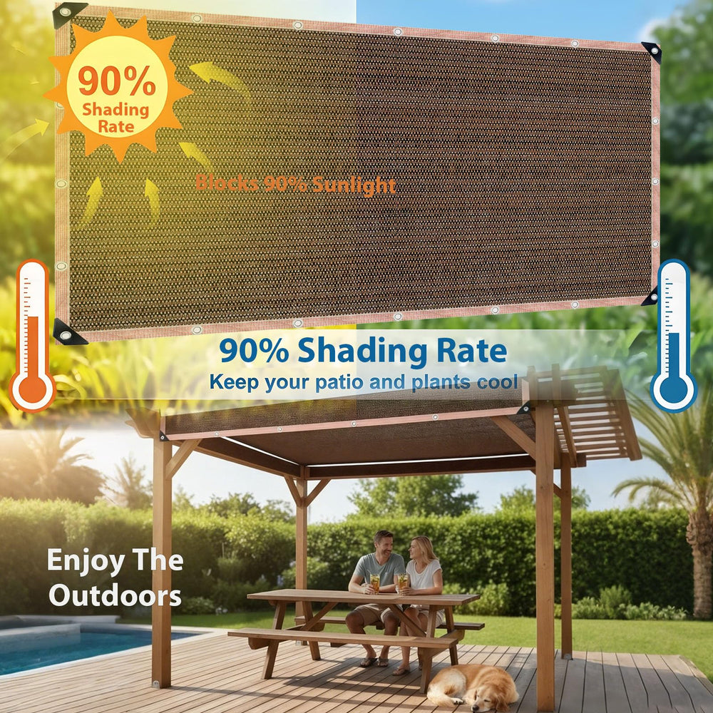 LCYFBE 90% Sun Shade Cloth 6 x 6 FT Mocha packaging