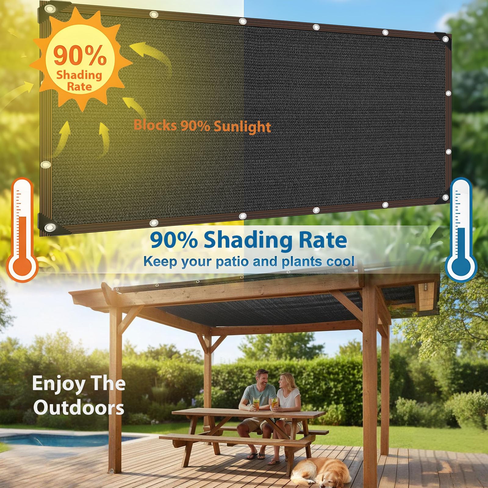 LCYFBE Shade Cloth in backyard setting